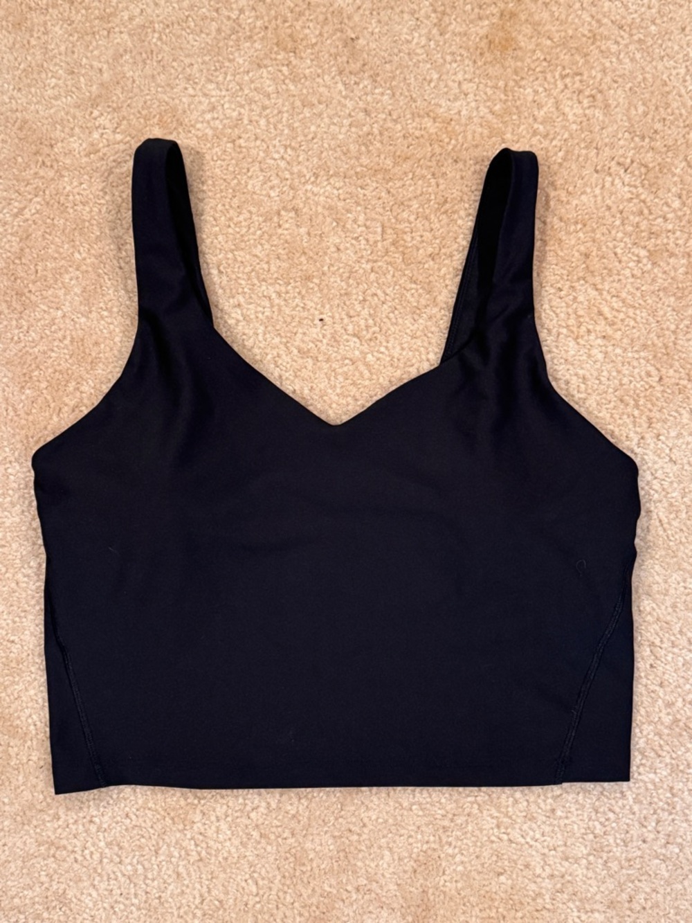 Black V-Neck longline sports bra